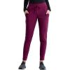 Cherokee Scrub Set for Women, 6 Pockets with Tuckable V-Neck Top CK819 & Mid Rise Tapered Leg Drawstring Scrub Pant – CK095, Wine- L Top/L Pant