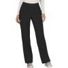 Cherokee Scrub Set for Women, Mock Wrap Top & Mid Rise Straight Leg Pant, Ultra Soft 2-Way Stretch Medical Uniform – CK00040C(Black)