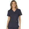 Cherokee Scrub Set for Women, Mock Wrap Top & Mid Rise Straight Leg Pant, Ultra Soft 2-Way Stretch Medical Uniform – CK00040C(Pewter)