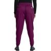 Cherokee Scrub Set for Women, Round Neck Scrub Top WW602 Natural Rise Jogger Scrub Pant with Elasticized Waistband WW011(Wine)