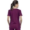 Cherokee Scrub Set for Women Zip Round Neck Scrub Top WW602 Mid Rise Tapered Leg Drawstring Scrub Pant WW105(Wine)