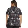 Cherokee Scrubs for Women V-Neck Printed Top Modern Classic Fit with 3 Pockets, Knit Details & Side Vents CK678(Dog is My Zen)