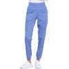 Cherokee Women Scrub Set V-Neck O.R Top WW657 Natural Rise Jogger Scrub Pant with Elasticized Waistband WW011(Ciel)