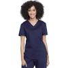Cherokee Women Scrub Set V-Neck O.R Top WW657 Natural Rise Jogger Scrub Pant with Elasticized Waistband WW011(Navy)