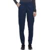 Cherokee Women Scrub Set V-Neck O.R Top WW657 Natural Rise Jogger Scrub Pant with Elasticized Waistband WW011(Navy)