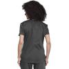 Cherokee Women Scrub Set V-Neck O.R Top WW657 Natural Rise Jogger Scrub Pant with Elasticized Waistband WW011(Pewter)