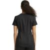 Cherokee Women Scrub Set V-Neck Scrub Top WW601, with Mid Rise Scrub Jogger Pants WW115(Black)