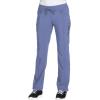 Cherokee Women Scrub Sets Contemporary Fit 3 Pocket Rib Knit Panel Top CK623A 4 Pocket Low Rise, Straight Leg Pant 1123A(Ciel)