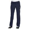 Cherokee Women Scrub Sets Contemporary Fit 3 Pocket Rib Knit Panel Top CK623A 4 Pocket Low Rise, Straight Leg Pant 1123A(Navy)