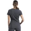 Cherokee Women Scrub Sets Contemporary Fit 3 Pocket Rib Knit Panel Top CK623A 4 Pocket Low Rise, Straight Leg Pant 1123A(Pewter)