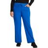 Cherokee Women Scrub Sets Contemporary Fit 3 Pocket Rib Knit Panel Top CK623A 4 Pocket Low Rise, Straight Leg Pant 1123A(Royal)