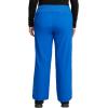 Cherokee Women Scrub Sets Contemporary Fit 3 Pocket Rib Knit Panel Top CK623A 4 Pocket Low Rise, Straight Leg Pant 1123A(Royal)
