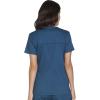 Cherokee Women’s Scrub Set 3 Pockets V-Neck Top WW630 With 4 Pocket Mid Rise Drawstring Cargo Pant 4044(Caribbean Blue)