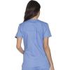 Cherokee Women’s Scrub Set 3 Pockets V-Neck Top WW630 With 4 Pocket Mid Rise Drawstring Cargo Pant 4044(Ciel)