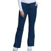 Cherokee Women’s Scrub Set 3 Pockets V-Neck Top WW630 With 4 Pocket Mid Rise Drawstring Cargo Pant 4044(Navy)
