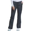 Cherokee Women’s Scrub Set 3 Pockets V-Neck Top WW630 With 4 Pocket Mid Rise Drawstring Cargo Pant 4044(Pewter)