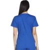 Cherokee Women’s Scrub Set 3 Pockets V-Neck Top WW630 With 4 Pocket Mid Rise Drawstring Cargo Pant 4044(Royal)
