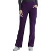 Cherokee Women’s Scrub Set Contemporary Fit, Mid Rise, 6 Pocket Straight Leg Pant CK002 and 4 Pocket V-Neck Top CK605(Eggplant)