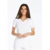 Cherokee Women’s Scrub Set Contemporary Fit, Mid Rise, 6 Pocket Straight Leg Pant CK002 and 4 Pocket V-Neck Top CK605(White)