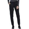 Cherokee Women’s Scrub Set, Modern Classic Fit V-Neck Scrub Top WW601 with Natural Rise Jogger & Elasticized Waistband WW011(Black)