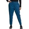 Cherokee Women’s Scrub Set, Modern Classic Fit V-Neck Scrub Top WW601 with Natural Rise Jogger & Elasticized Waistband WW011(Caribbean Blue)