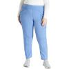 Cherokee Women’s Scrub Set, Modern Classic Fit V-Neck Scrub Top WW601 with Natural Rise Jogger & Elasticized Waistband WW011(Ciel)