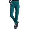 Cherokee Women’s Scrub Set, Modern Classic Fit V-Neck Scrub Top WW601 with Natural Rise Jogger & Elasticized Waistband WW011(Hunter Green)
