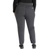 Cherokee Women’s Scrub Set, Modern Classic Fit V-Neck Scrub Top WW601 with Natural Rise Jogger & Elasticized Waistband WW011(Pewter)