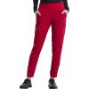 Cherokee Women’s Scrub Set, Modern Classic Fit V-Neck Scrub Top WW601 with Natural Rise Jogger & Elasticized Waistband WW011(Red)