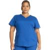 Cherokee Women’s Scrub Set, Modern Classic Fit V-Neck Scrub Top WW601 with Natural Rise Jogger & Elasticized Waistband WW011(Royal)