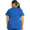 Cherokee Women’s Scrub Set, Modern Classic Fit V-Neck Scrub Top WW601 with Natural Rise Jogger & Elasticized Waistband WW011(Royal)