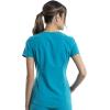 Cherokee Women’s Scrub Set, Modern Classic Fit V-Neck Scrub Top WW601 with Natural Rise Jogger & Elasticized Waistband WW011(Teal Blue)