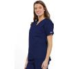 Cherokee Women’s Scrub Set V-Neck Dolman Sleeve Top & Pull-On Cargo Pant with Elastic Waist & Fade Resistant Fabric -CK00043C(Navy)