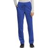 Cherokee Women’s Scrub Set V-Neck Knit Panel Scrub Top WW2875 Mid Rise Tapered Leg Drawstring Scrub Pant WW105(Royal)