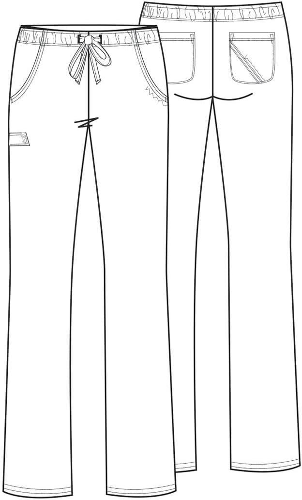 imageCherokee Luxe Women Scrubs Pant Low Rise Straight Leg Drawstring 1066Caribbean Blue