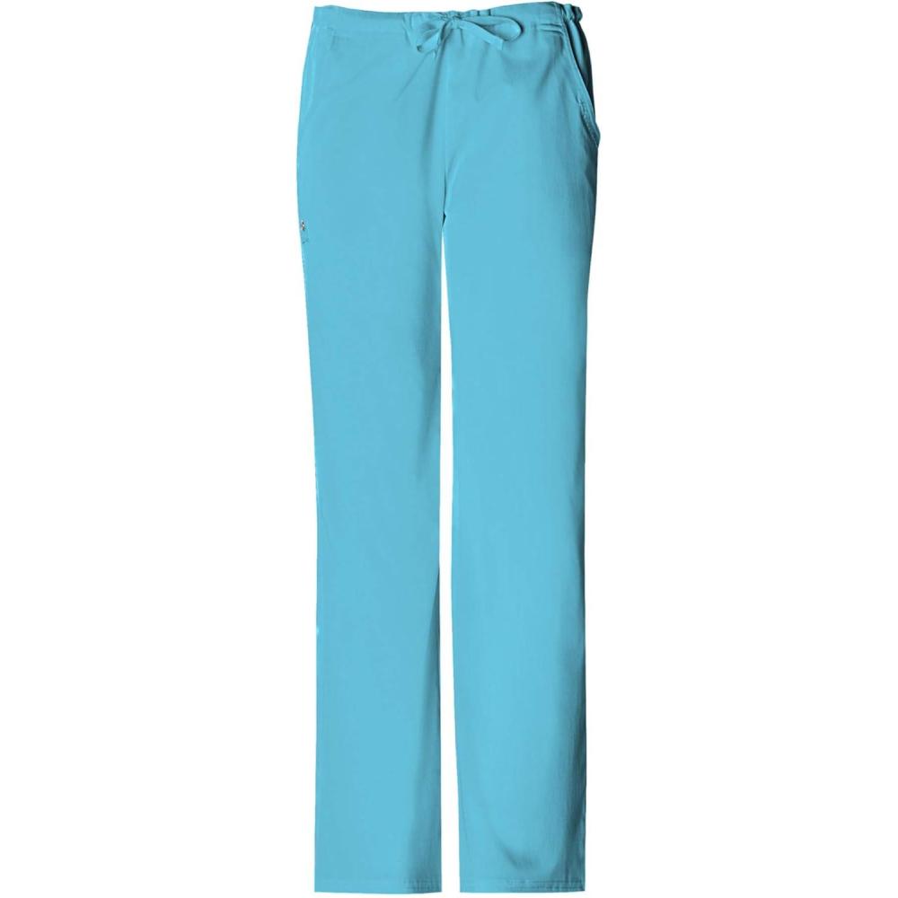 imageCherokee Luxe Women Scrubs Pant Low Rise Straight Leg Drawstring 1066Blue Wave