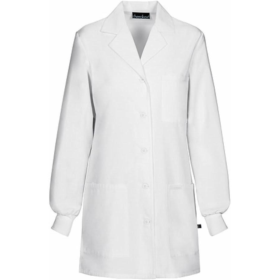 imageCherokee Professionals Women Scrubs Lab Coats 32 1362 M White