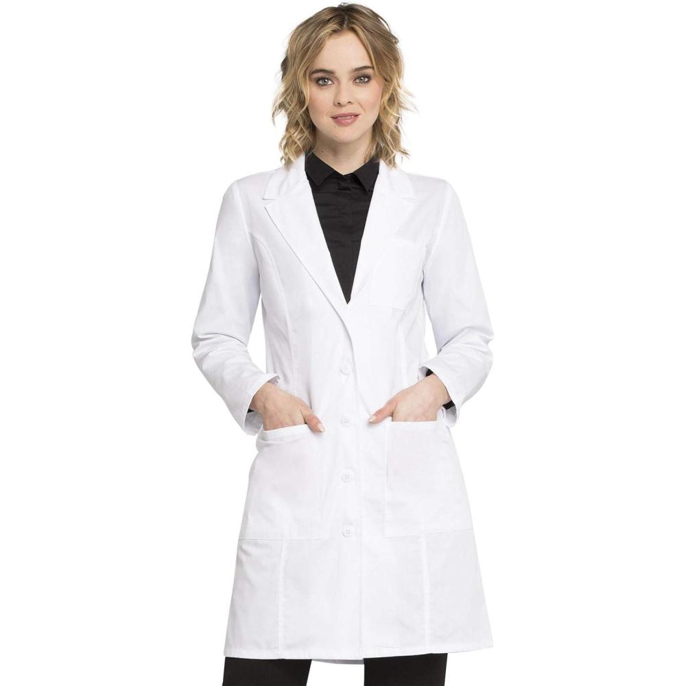 imageCherokee Professionals Women Scrubs Lab Coats 37 2411White