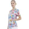 Cherokee Prints Women Scrubs Top Mock Wrap CK614(Watercolor Blossoms)
