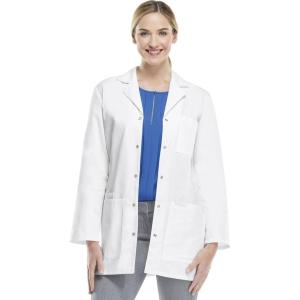 Cherokee Professionals Women Scrubs Lab Coats 32″ Snap Front 1369(White)