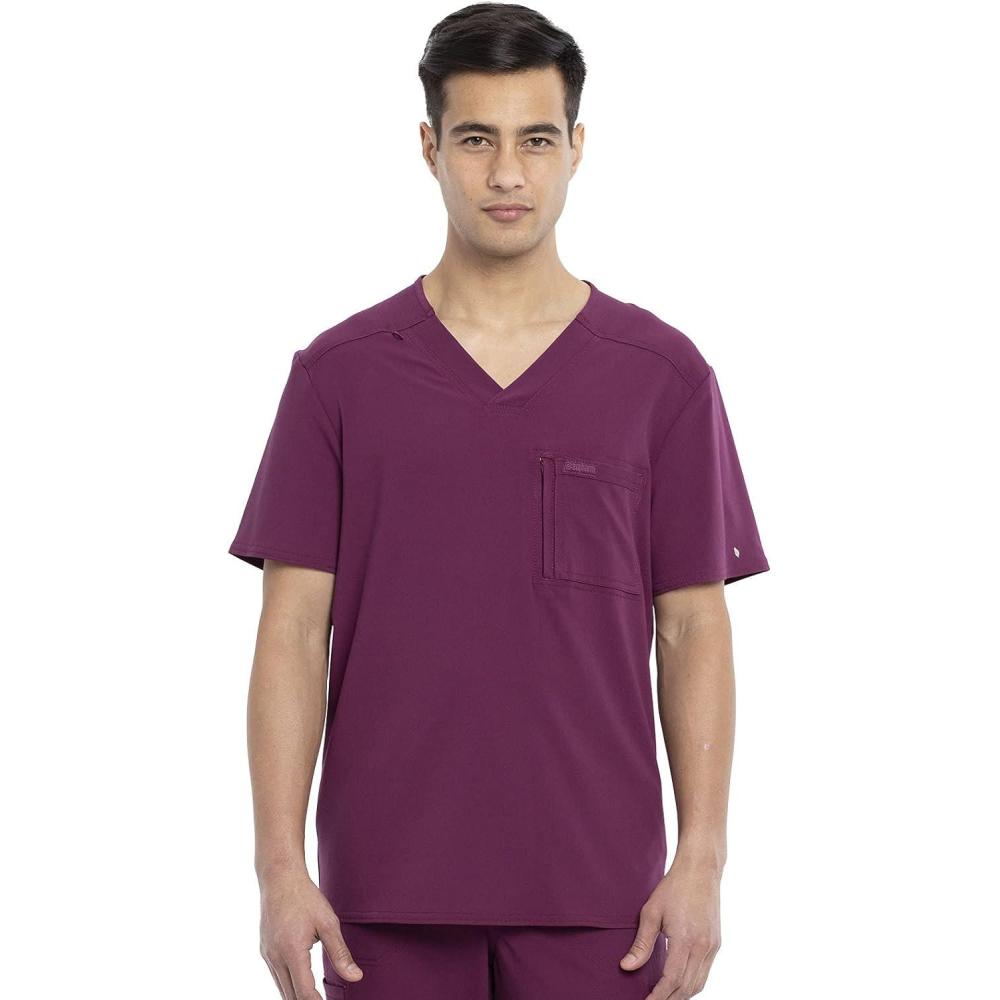 imageCherokee Euphoria Men Scrubs Top Tuckable VNeck CK887AWine