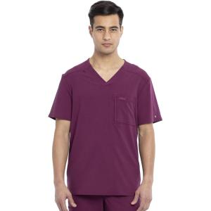 Cherokee Euphoria Men Scrubs Top Tuckable V-Neck CK887A(Wine)