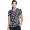 Cherokee Scrubs for Women V-Neck Printed Top Modern Classic Fit with 3 Pockets, Knit Details & Side Vents CK678(Flutter Blooms)