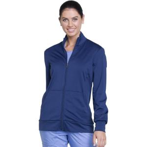 Cherokee Men & Women Warm Up Scrubs Jacket Workwear Revolution Zip Front Knit Plus Size WW370, 3XL, Navy