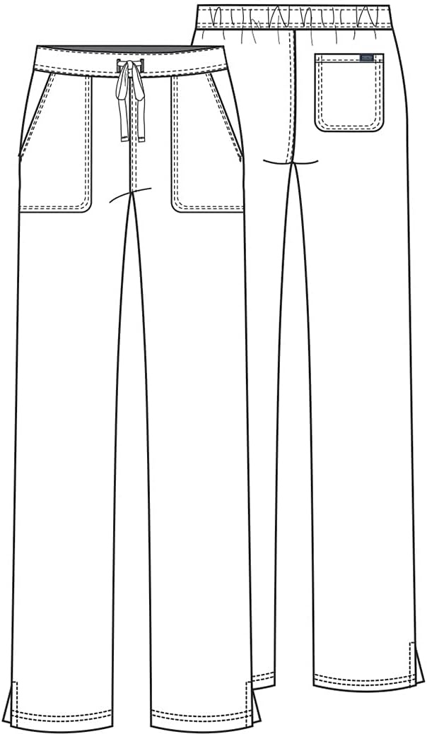 imageCherokee Women Scrubs Pant Workwear Revolution Mid Rise Straight Leg Drawstring WW005Navy