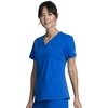 Cherokee Women Scrubs Top Workwear Professionals V-Neck Knit Panel WW2968(Royal)