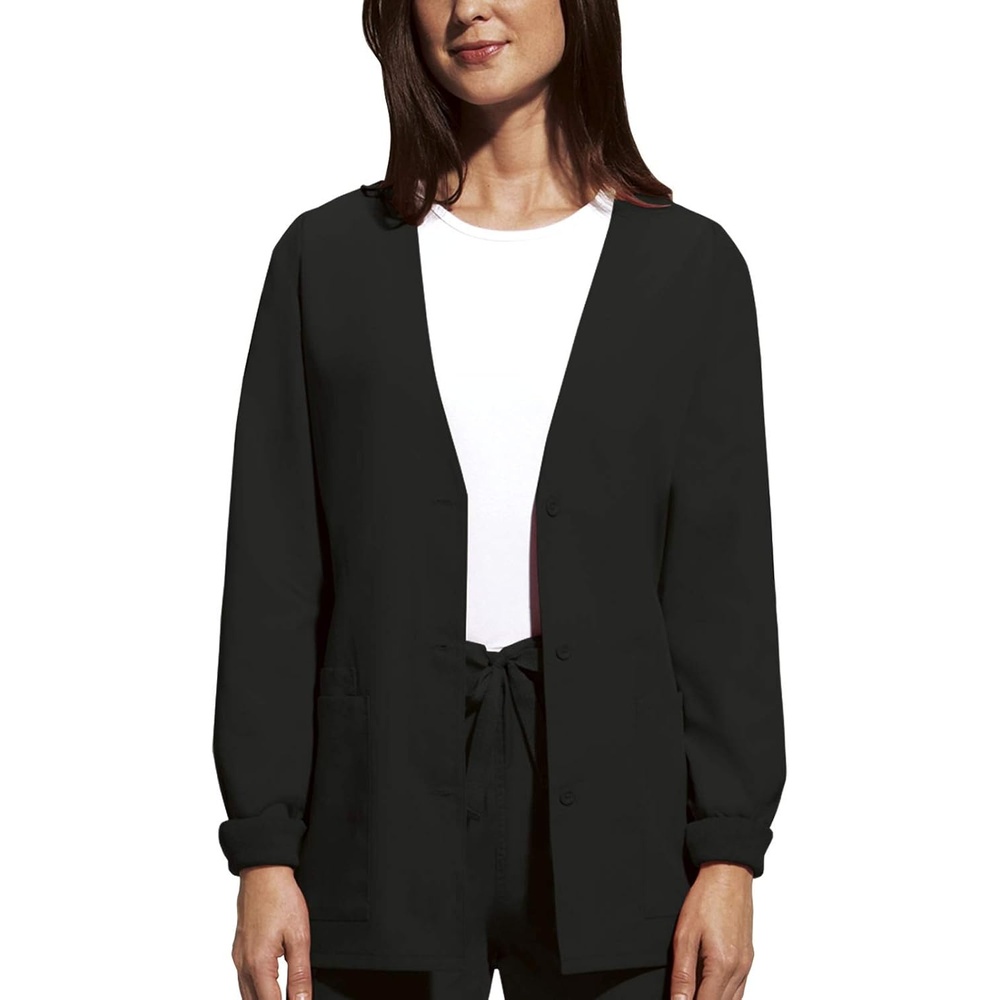 image:imageCherokee Womens Workwear Scrubs Cardigan WarmUp JacketBlack
