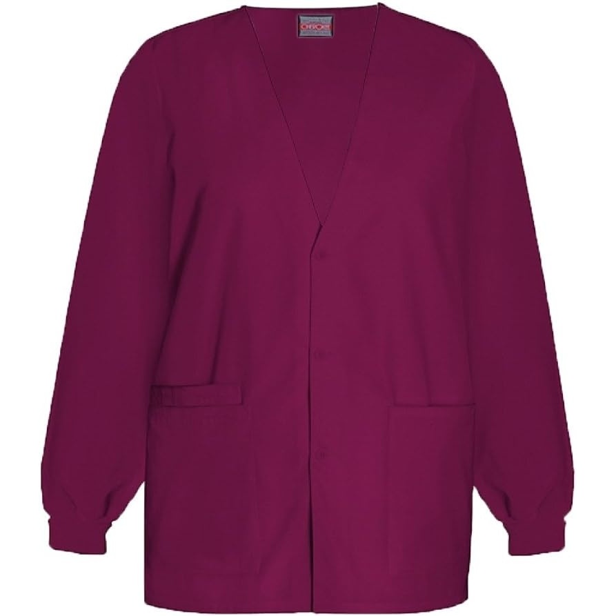 image:imageCherokee Womens Workwear Scrubs Cardigan WarmUp JacketWine