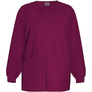 Cherokee Women’s Workwear Scrubs Cardigan Warm-Up Jacket(Wine)