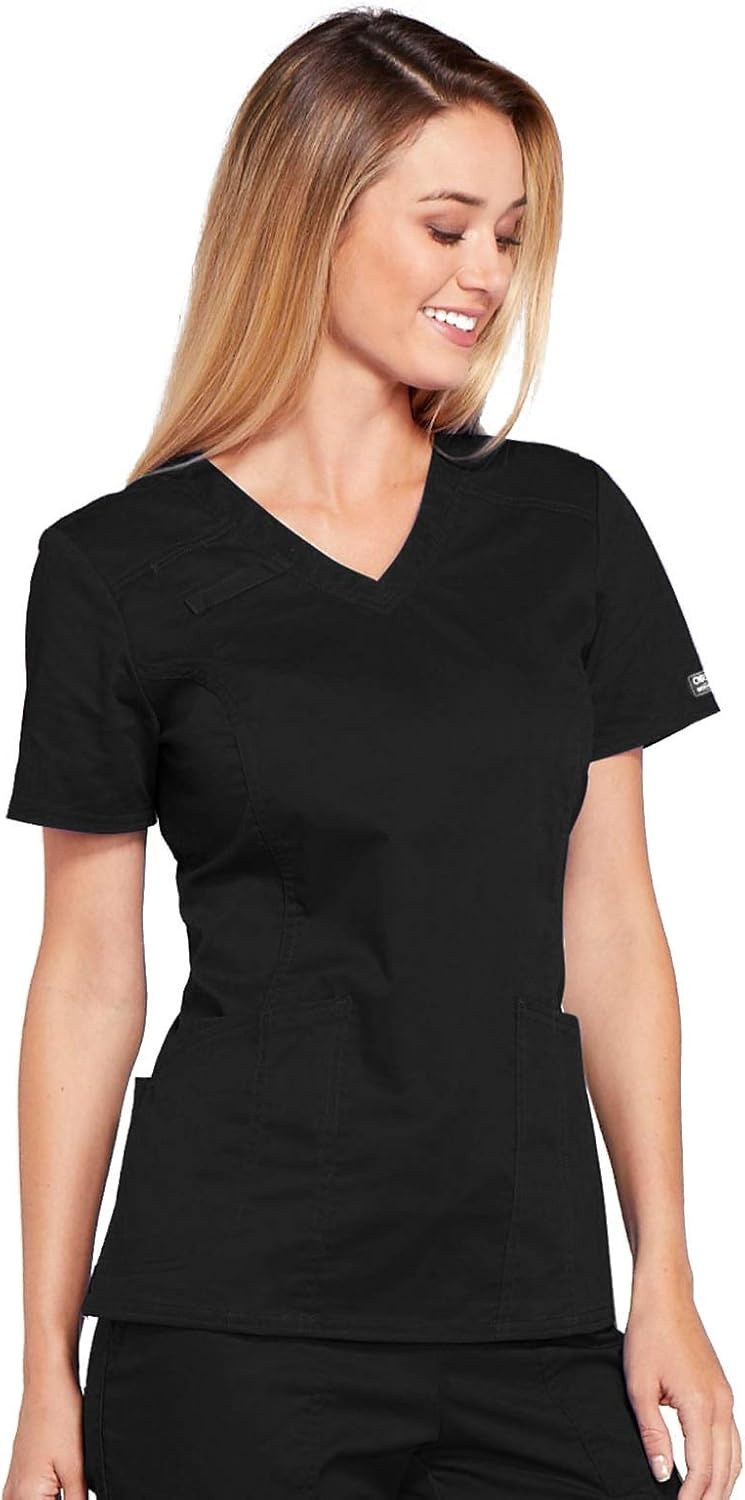 image:imageWorkwear Core Stretch Women Scrubs Top VNeck 4710Black